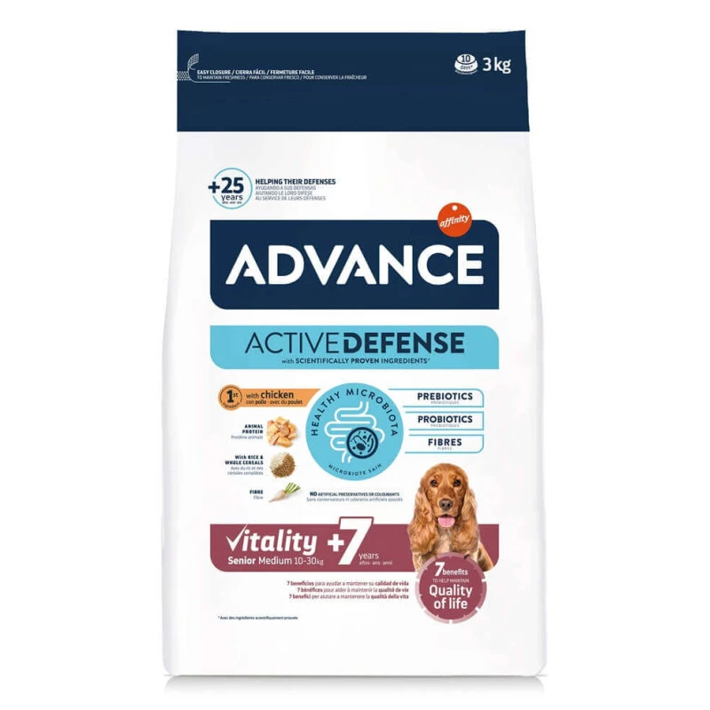 Advance Active Defense Chien Vitality +7 Senior Medium Poul. 1 Advance Active Defense Chien Vitality +7 Senior Medium Poul.
