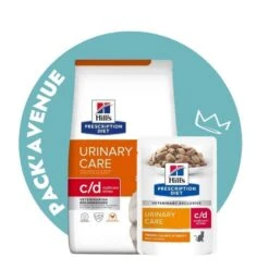 Pack'Avenue Hill's Prescription Diet C/D Urinary Stress Croquettes Pour Chat Au Poulet 8 Kg Avec 12 Sachets