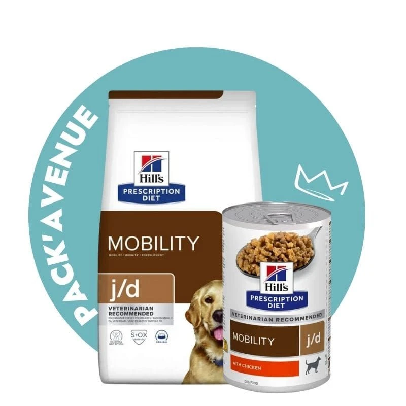 Pack'Avenue Hill's Prescription Diet J/D Mobility Croquettes Pour Chien Au Poulet 12kg Avec 12 Boîtes 1 Pack'Avenue Hill's Prescription Diet J/D Mobility Croquettes Pour Chien Au Poulet 12kg Avec 12 Boîtes