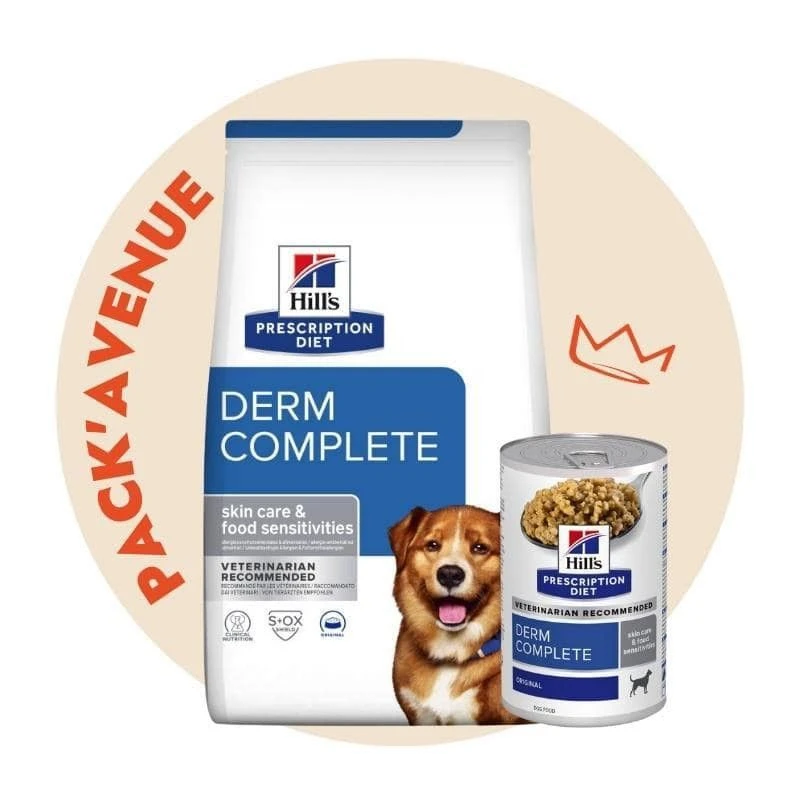 Pack'Avenue Hill's Prescription Diet Derm Complete Croquettes Pour Chien 12 Kg 1 Pack'Avenue Hill's Prescription Diet Derm Complete Croquettes Pour Chien 12 Kg