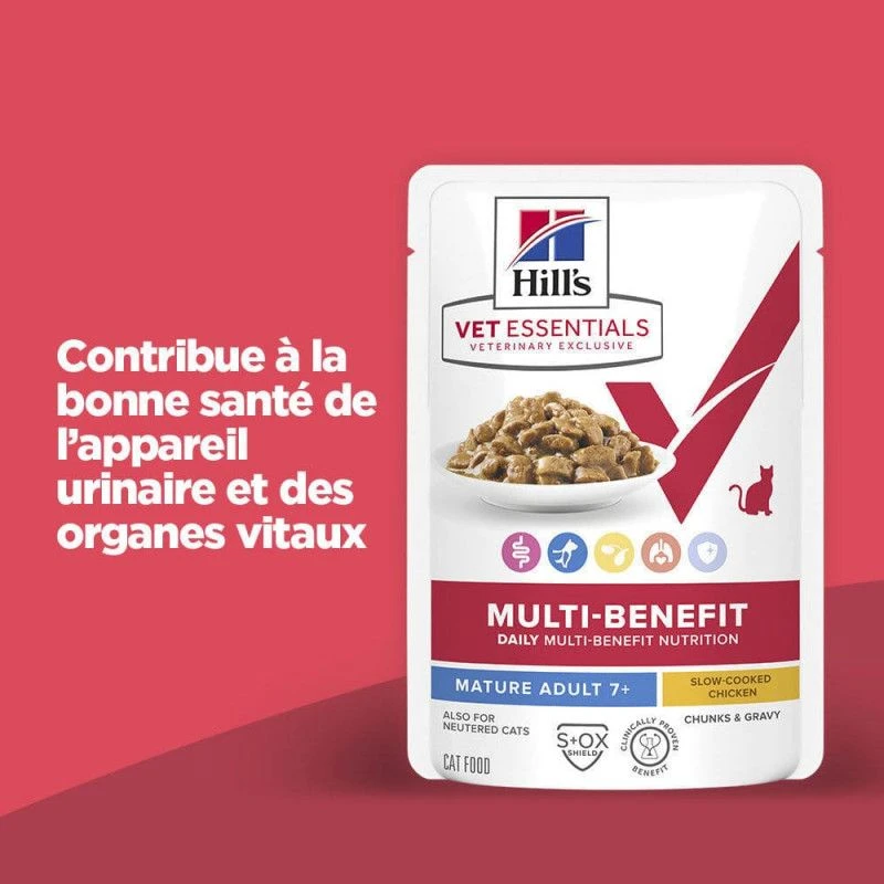 Vet Essentials Chat Multi-Benefit Mature Adulte 7+ Poulet Sachet Repas 3 Vet Essentials Chat Multi-Benefit Mature Adulte 7+ Poulet Sachet Repas – Image 3