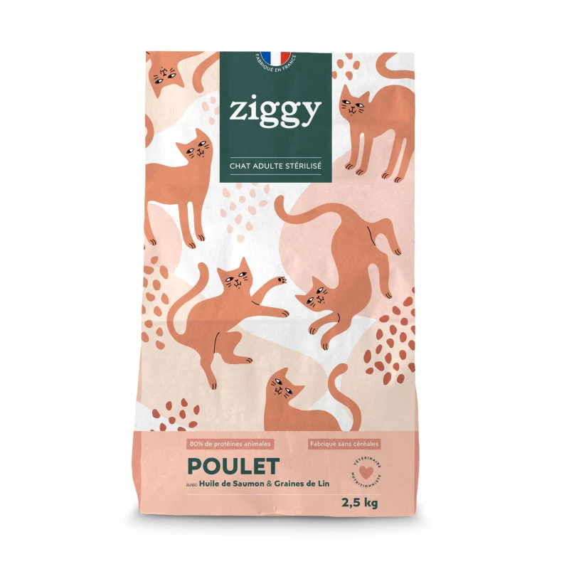 Ziggy Chat Adulte Stérilisé Poulet 1 Ziggy Chat Adulte Stérilisé Poulet